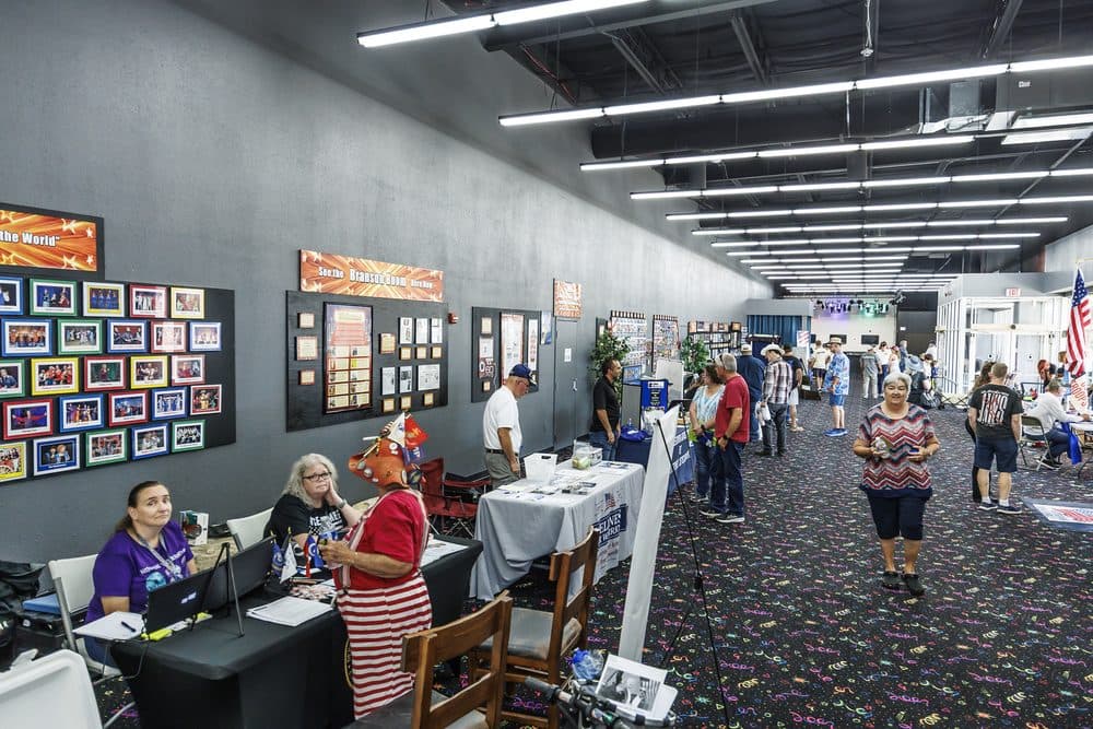The event floor set with vendor booths for an expo